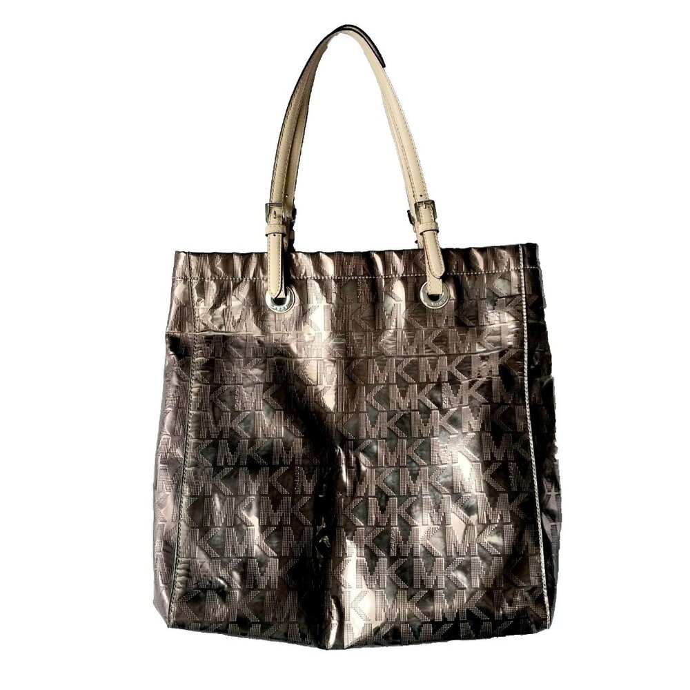 Michael Kors Metallic Mirror Leather Straps Tote Bag